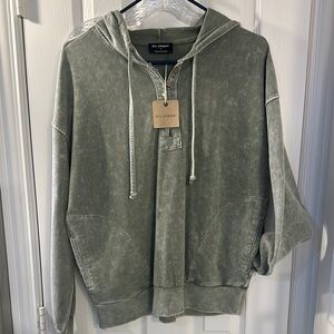Blu Pepper women’s sage Green Hooded Sweatshirt NWT